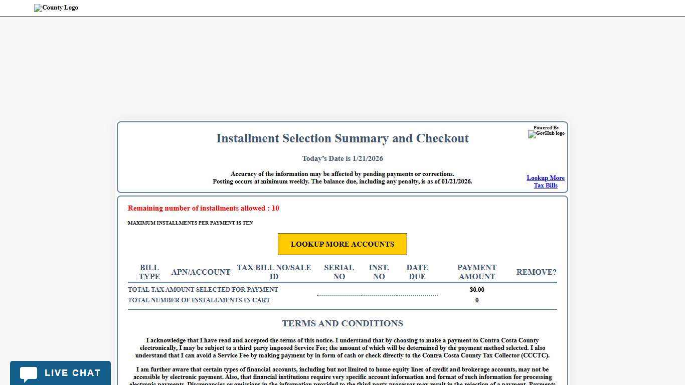 Cart | Contra Costa County Treasurer and Tax Collector
