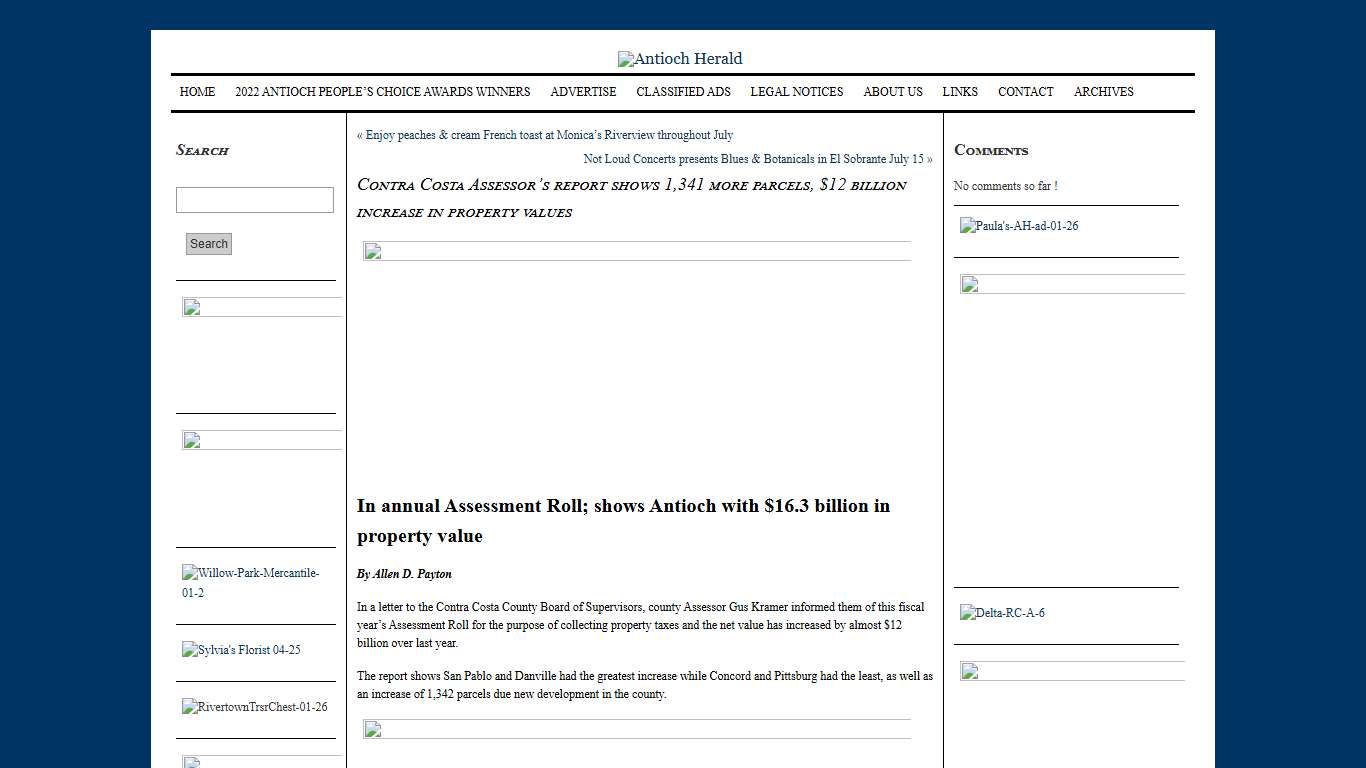 Contra Costa Assessor’s report shows 1,341 more parcels, $12 billion increase in property values | Antioch Herald